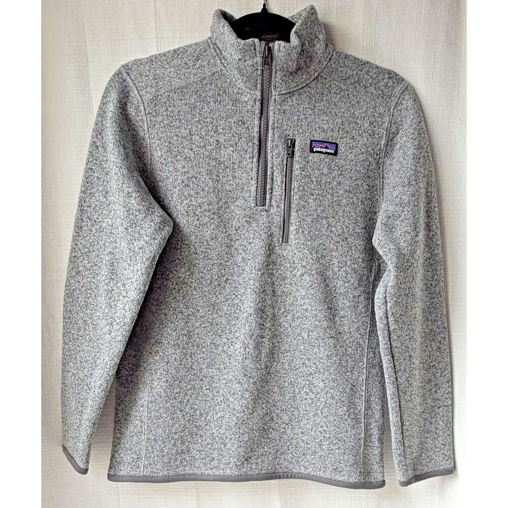 Patagonia Better Sweater Quarter Zip Youth XL (14) Gray Fleece Lined